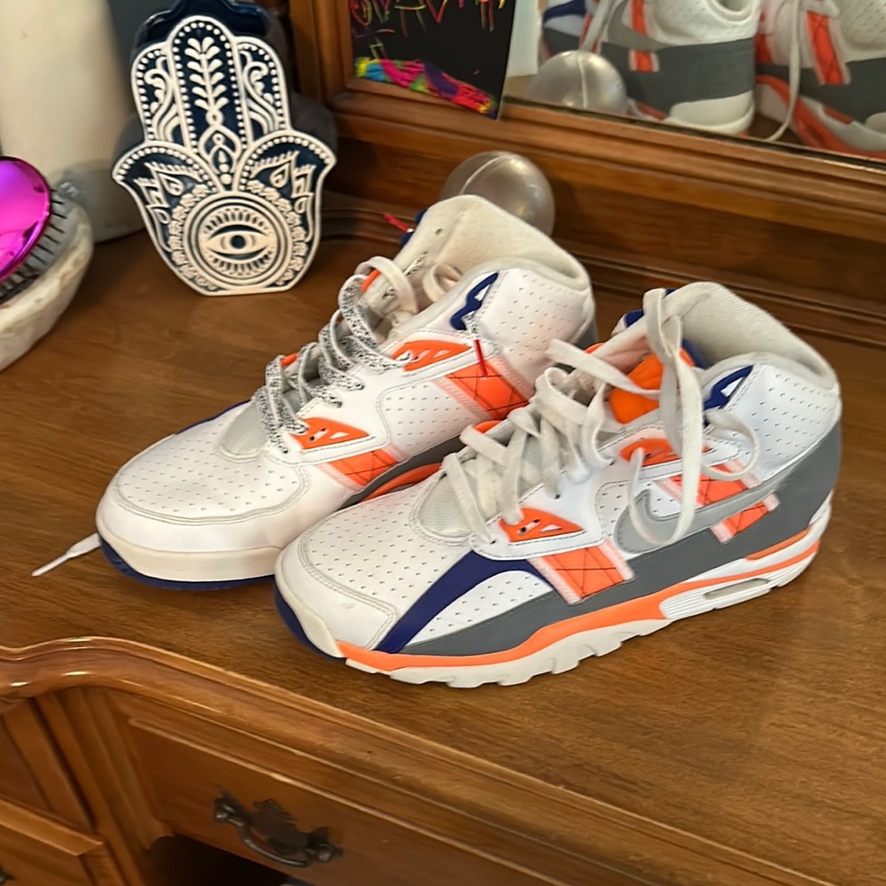 Nike' Sneakers - White, Orange, and Gray